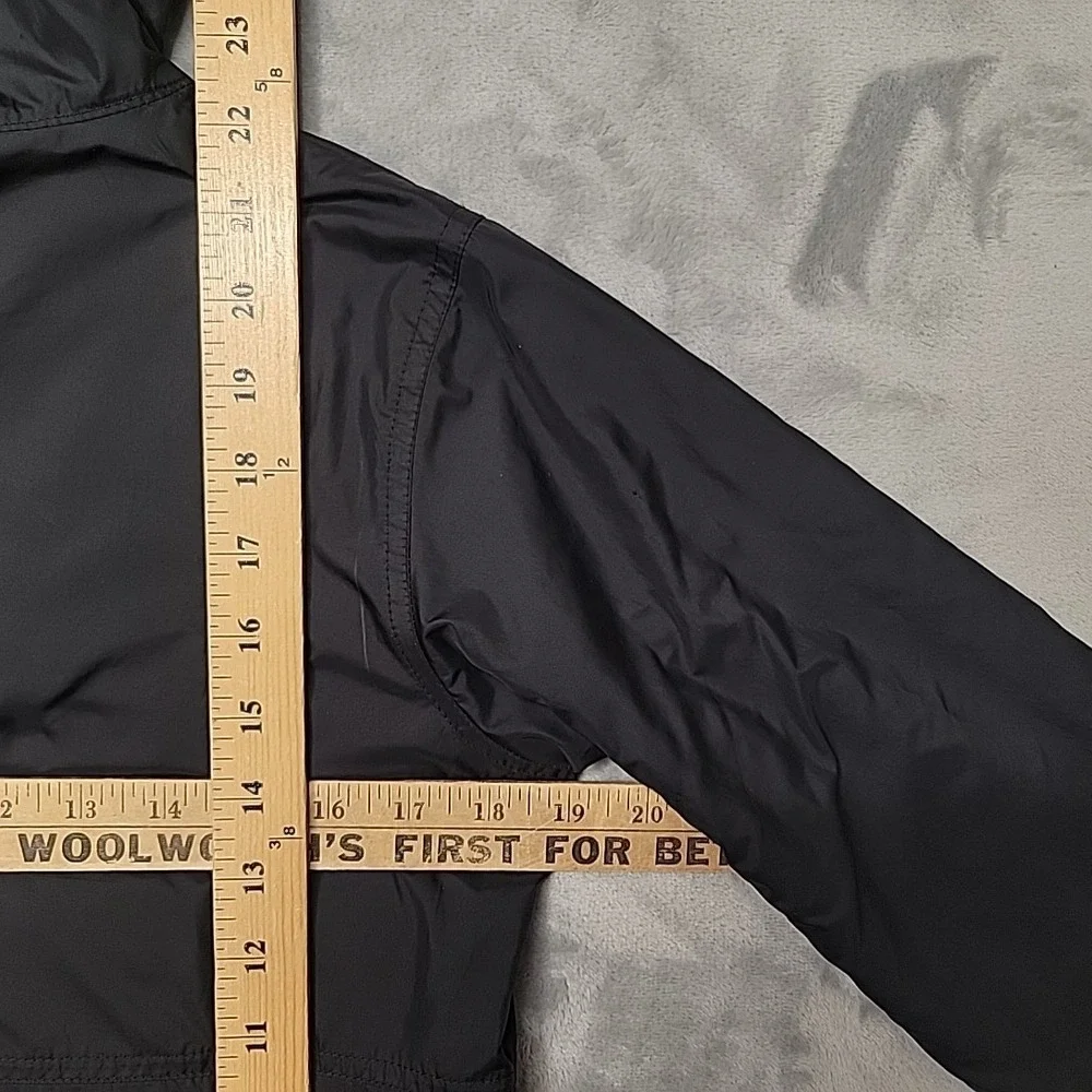 Columbia Jacket Girls M Black Pink Full Zip Hooded Fleece Lined Windbreaker